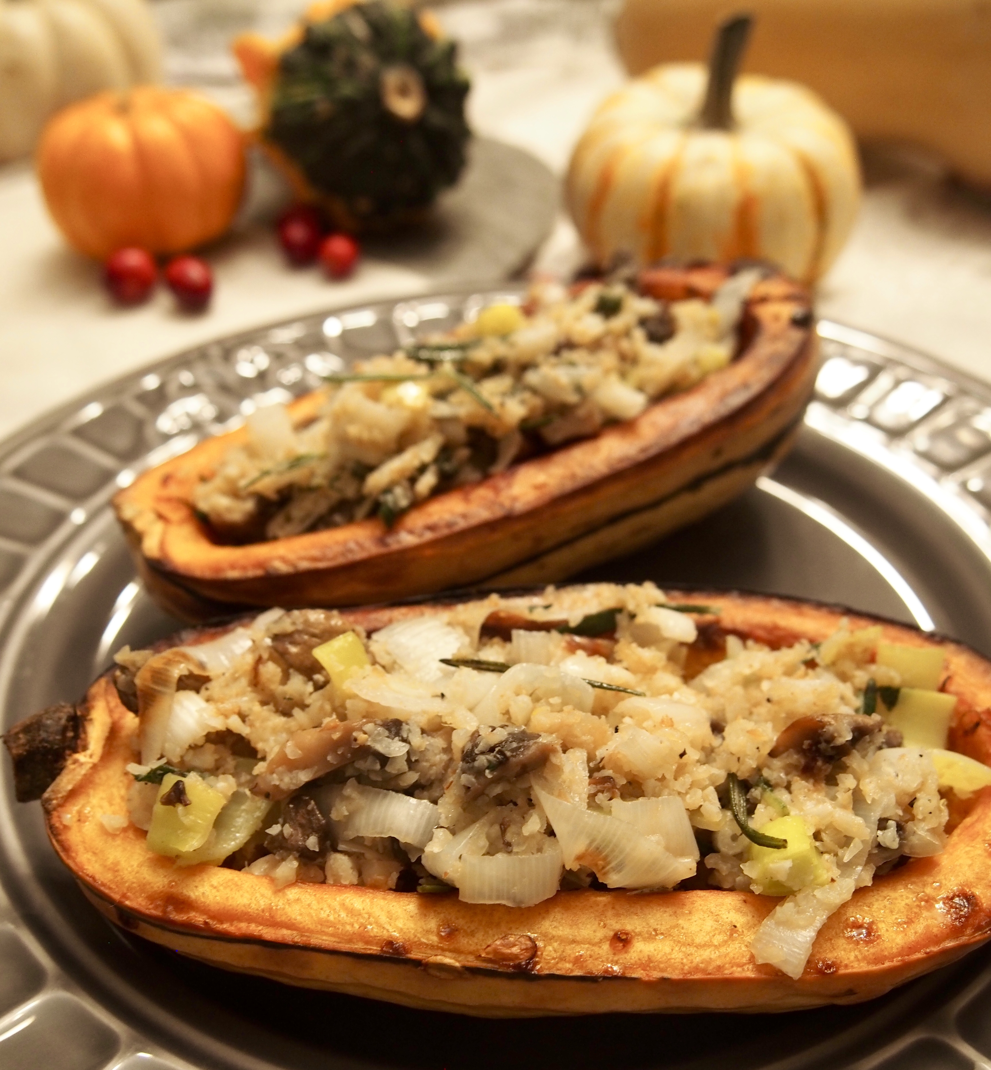 vegan paleo stuffed delicata squash vegan thanksgiving