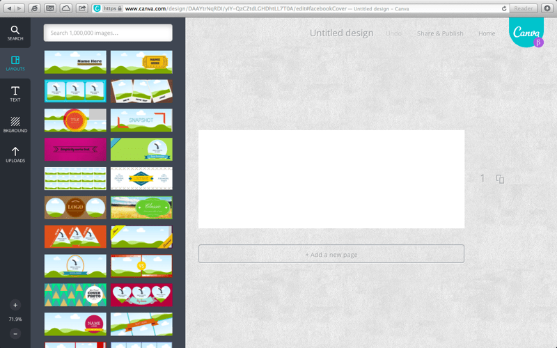 Canva Layout -- Once you selected your design, you get to choose your layout design