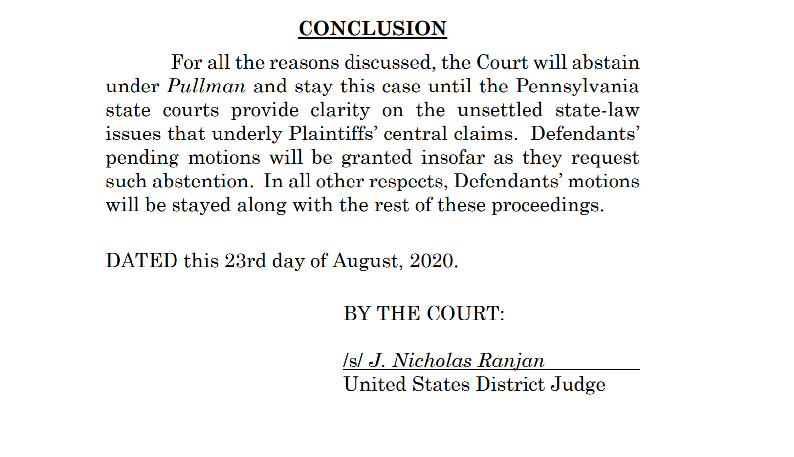 Ruling to Stay Trump Lawsuit