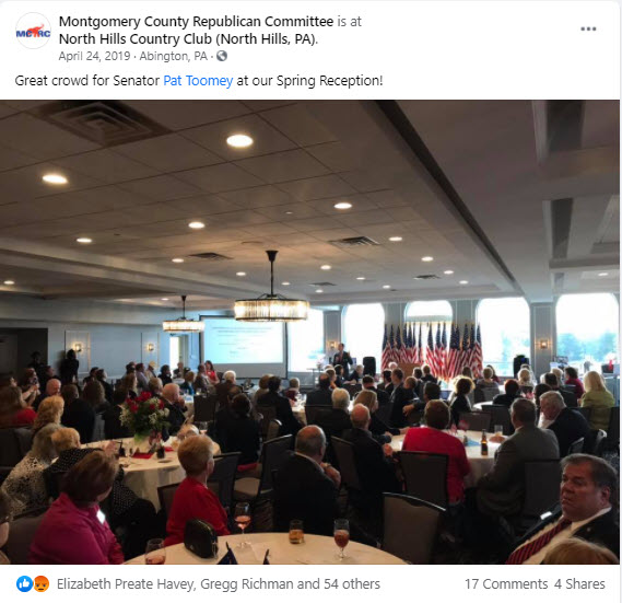 Toomey 2019 Montco GOP Spring Reception