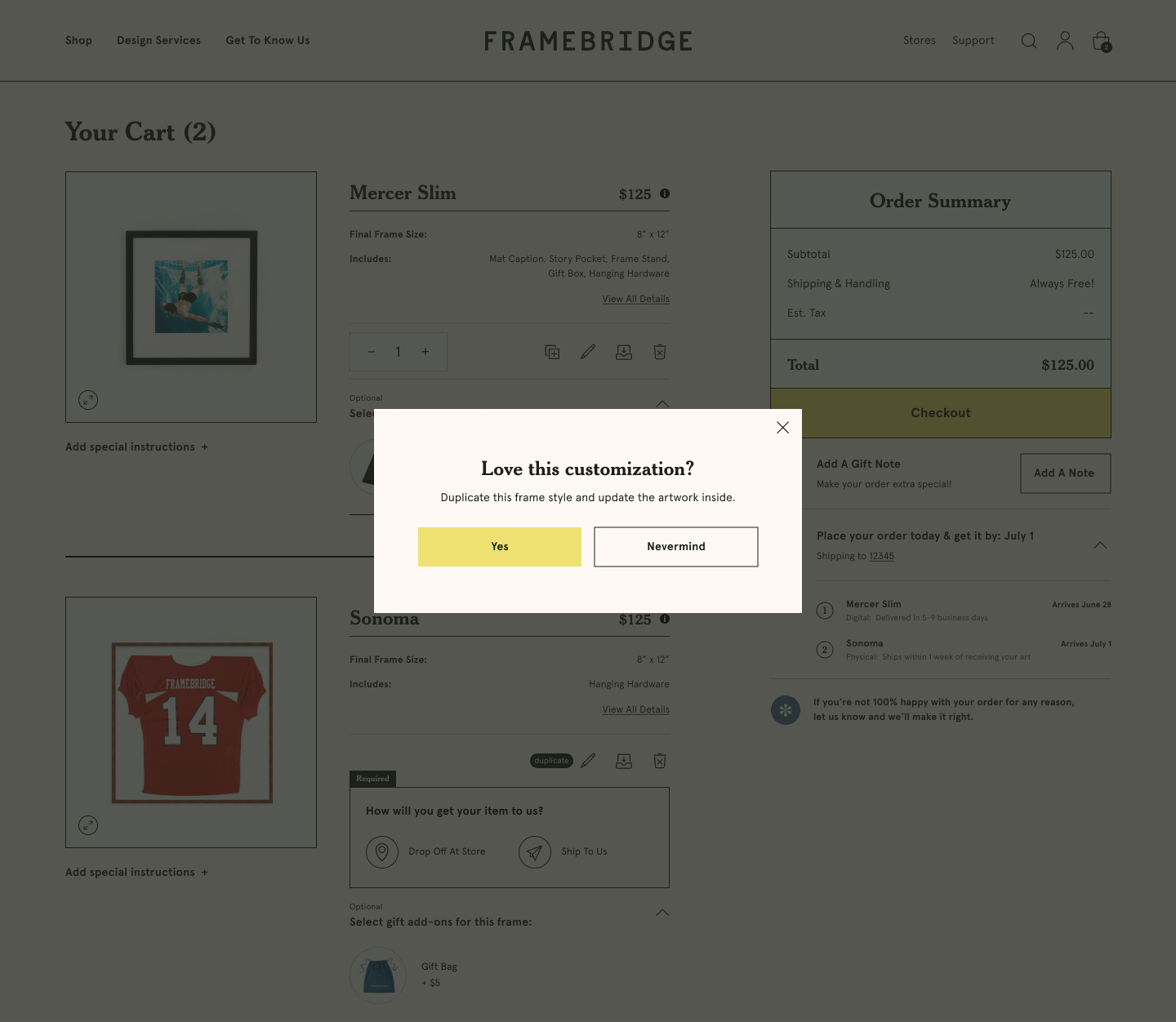 Pattern-Framebridge-Cart-DuplicateItem