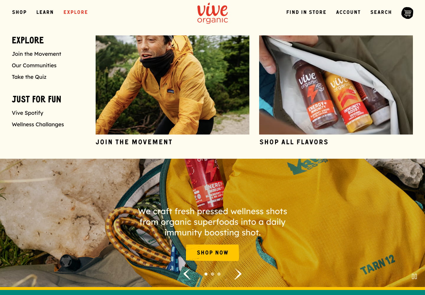 Pattern-ViveOrganic-Navigation-Explore