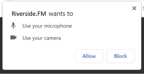 Chrome: Allow microphone and camera