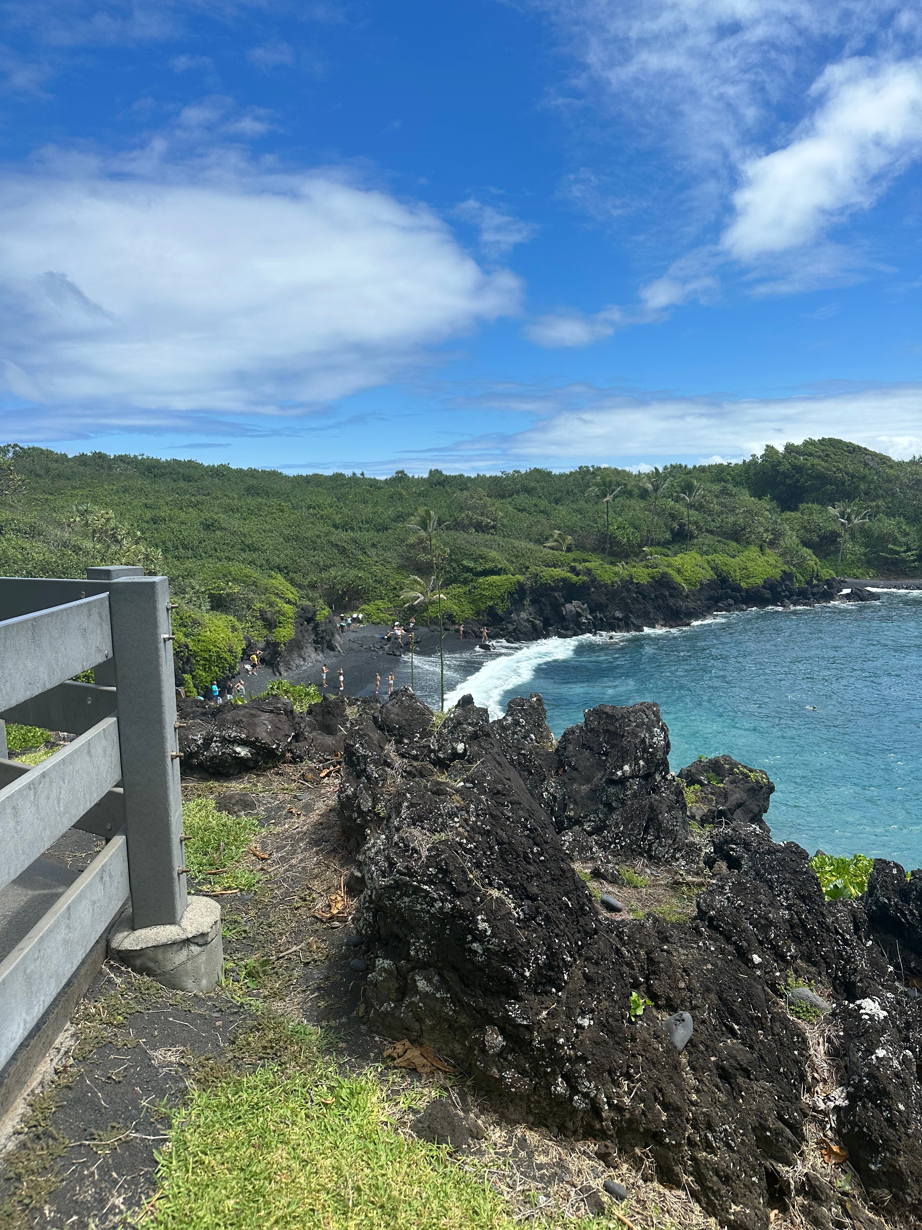 Waiʻānapanapa State Park-view of black sand beach and ocean. Road to Hana-what you need to know.