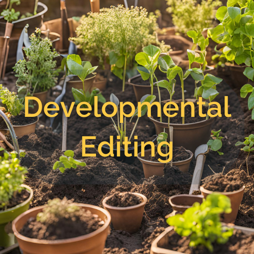 Developmental Editing service. Developmental editing metaphor; planning the garden and placing the foundation of what you want to grow.