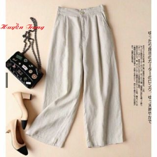 Quần đũi ống rộng suông nữ khóa trước chun lưng kiểu NHẬT