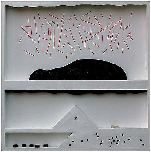 Wood & glass & game disks. 24"x24"x3"