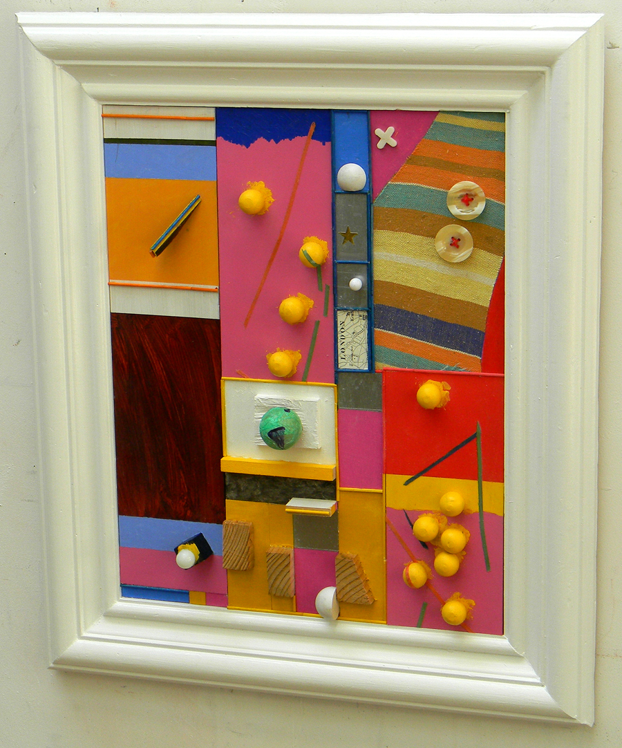 Construction is in an artist's frame 21 inches x 17.5 inches.