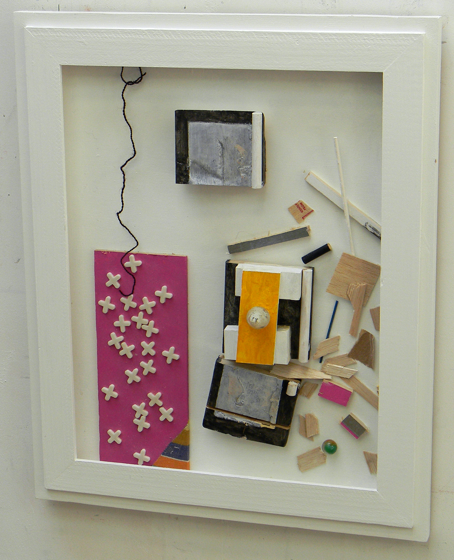 Construction is in an artist's frame 20.5 inches x 17 inches.