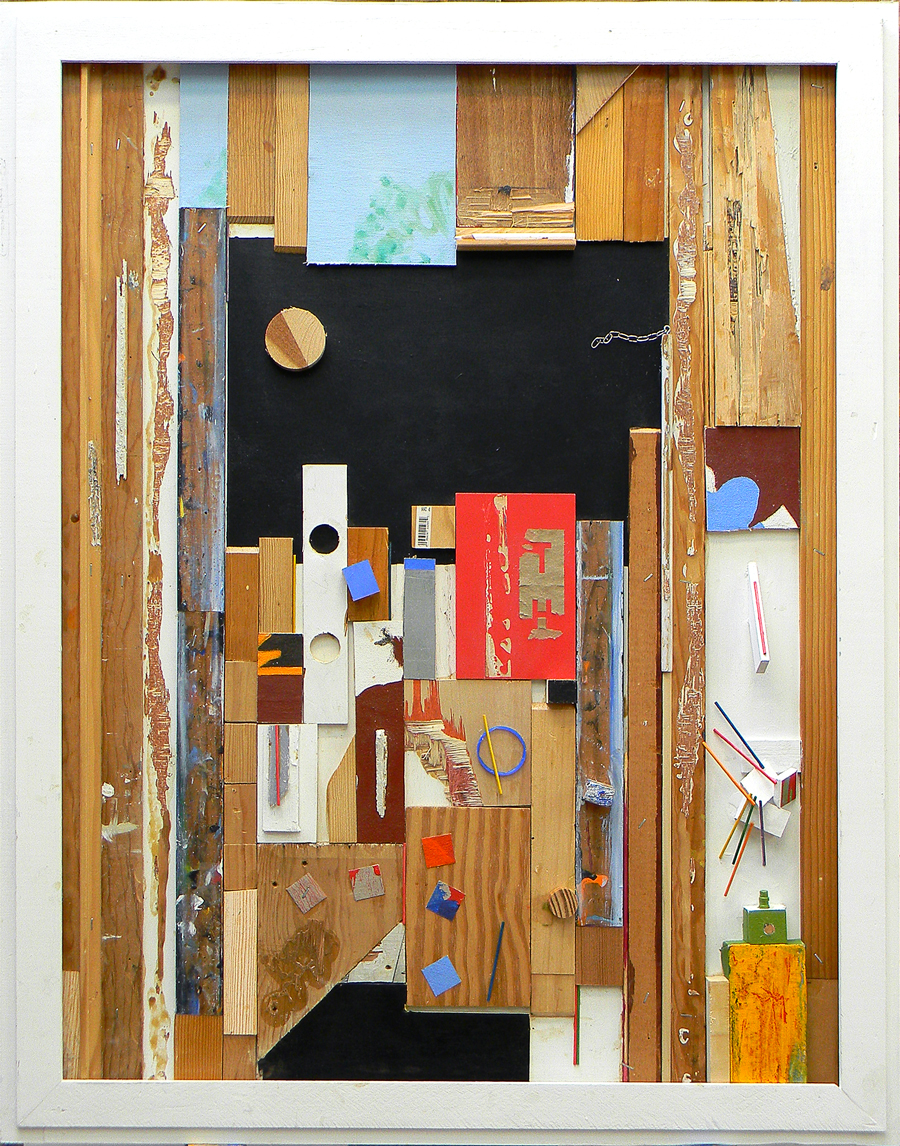 Construction in the artist's frame 38 inches x 30 inches x 1.75 inches.