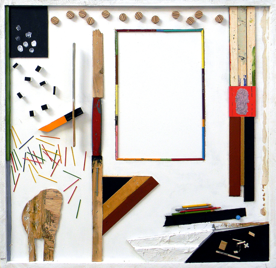 Construction Triptych. Center Panel. 37 inches x 37 inches x 2 inches