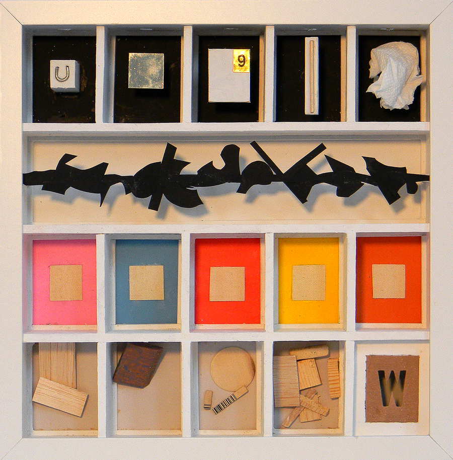 Construction is 12 inches x 12 inches x 2 inches in a frame.