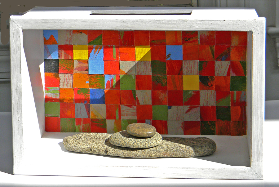 Construction is 9 inches x 13 inches x 5 inches in a frame.