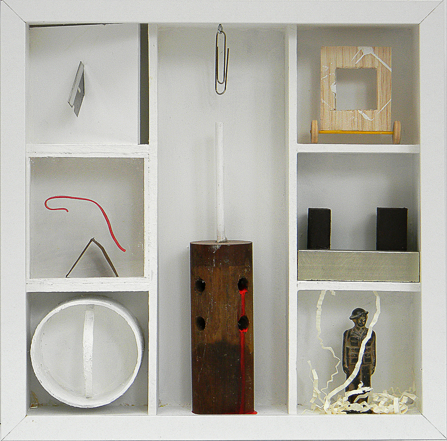 Construction is 12 inches x 12 inches x 2 inches in a fame.