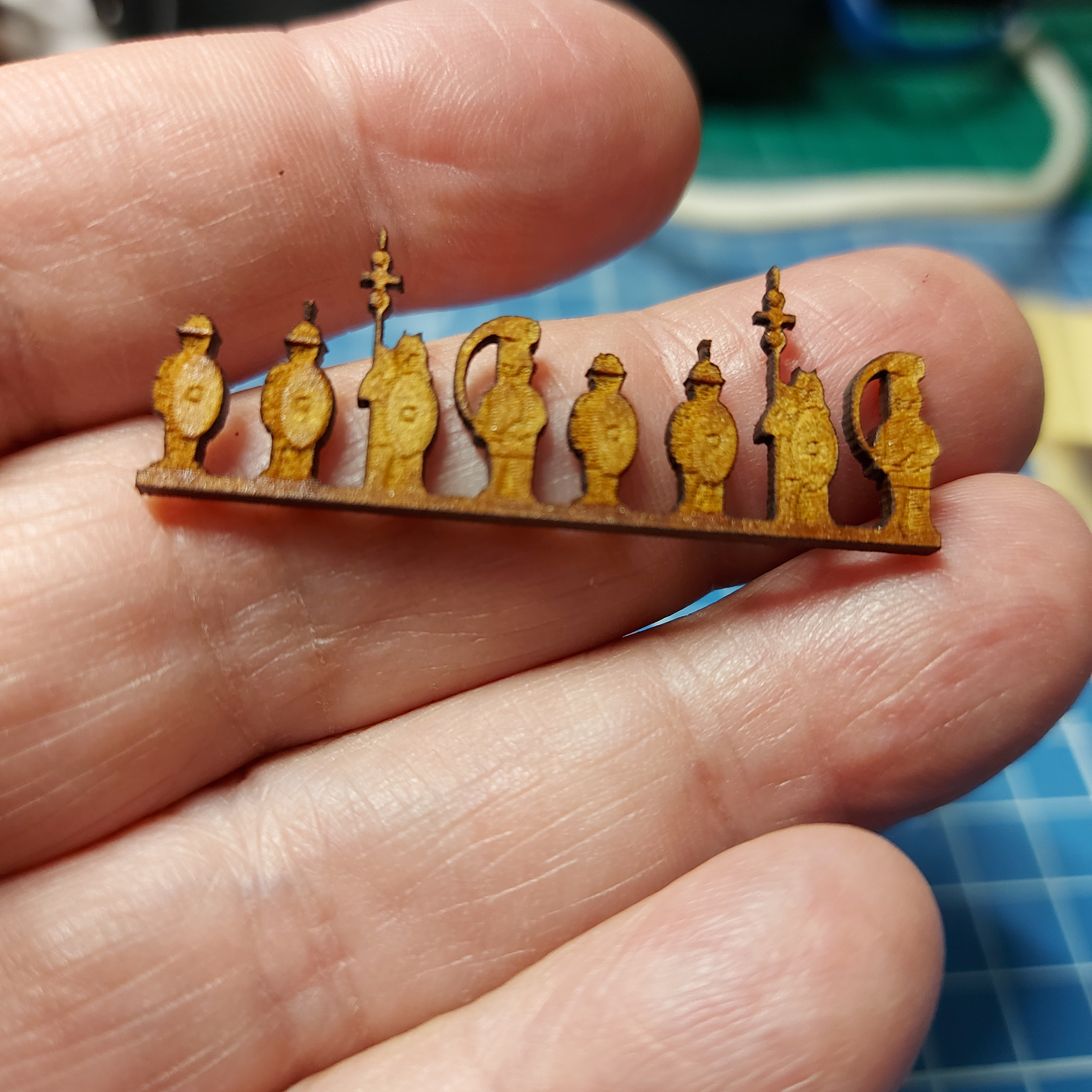 MDF Romans - fat fingers for size comparison