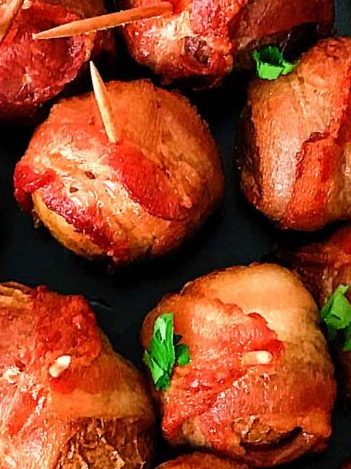 Air fryer Bacon wrapped Potatoes