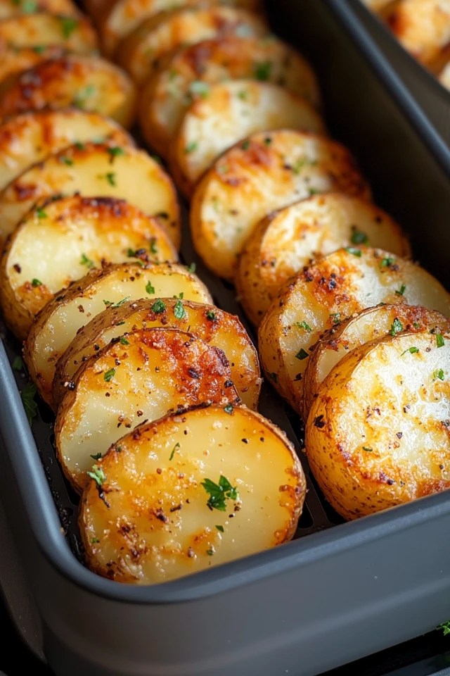 crispy air fryer sliced potatoes