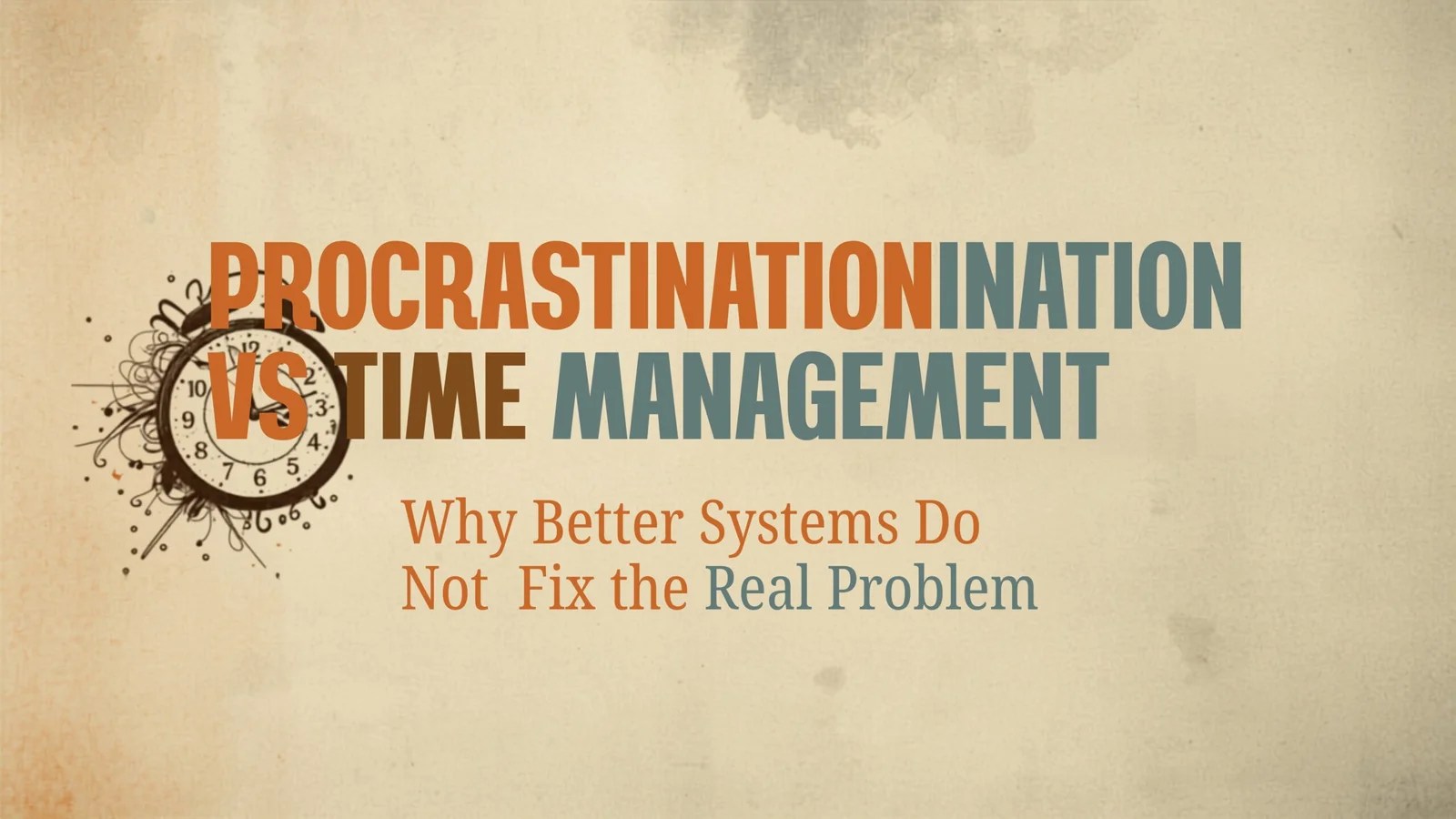 Procrastination vs time management: why better systems do not fix the real problem