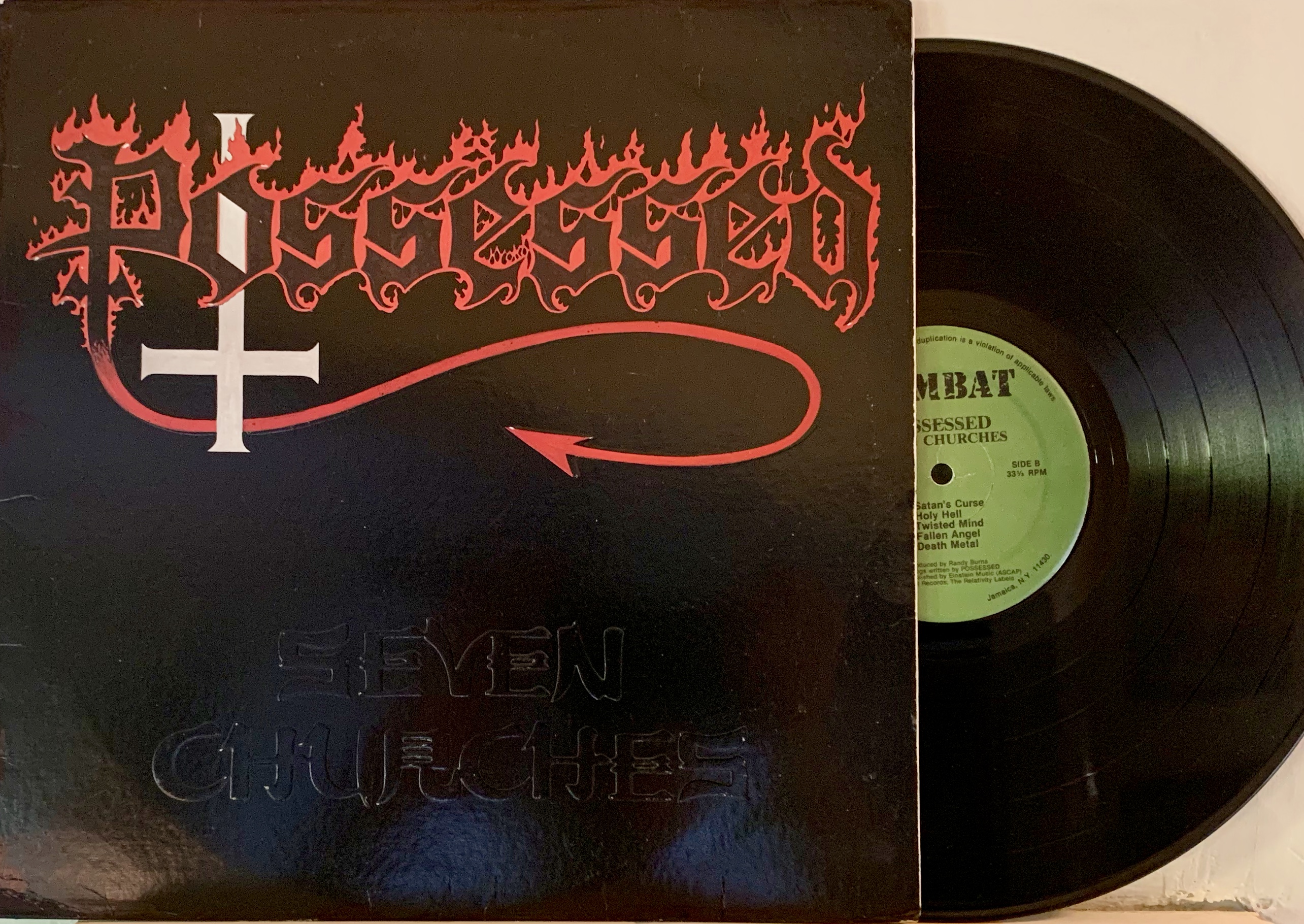 POSSESSED - SEVEN CHURCHES LP 1985 - First Pressing Combat