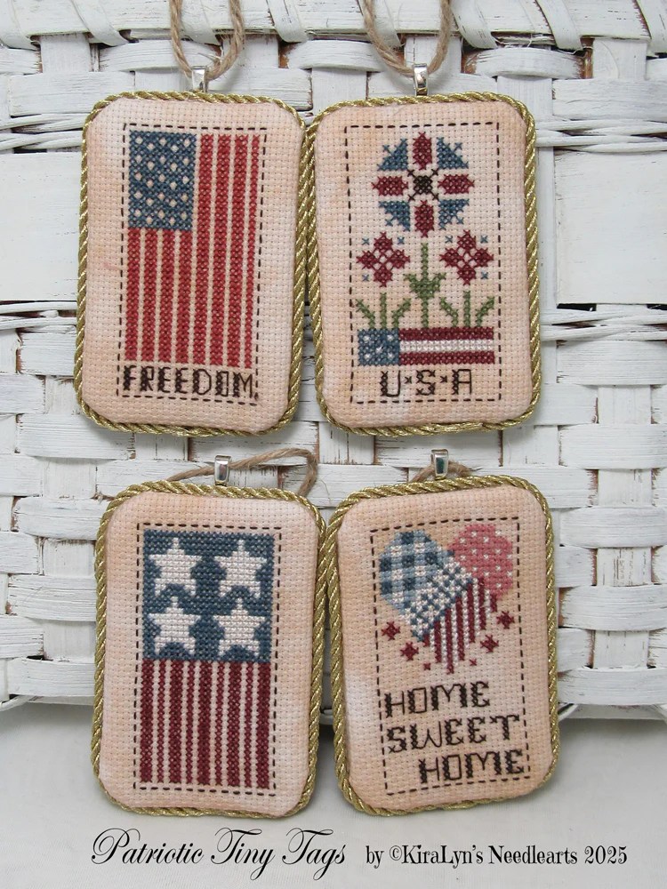 Patriotic Tiny Tags by Kiralyn's Needlearts