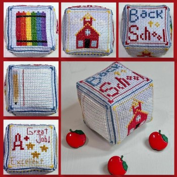 NEEDLEWORK MARKETPLACE Small Cube: Back to School by Ladybug Stitches