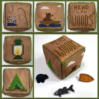 NEEDLEWORK MARKETPLACE Small Cube: Camping II by Ladybug Stitches