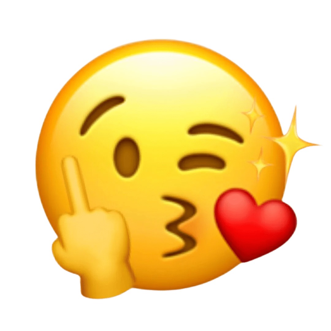 Emoji kiss middle finger qr code hoodie