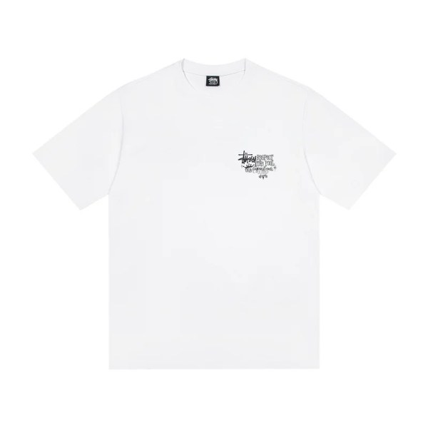 Stussy Respect The Pool Pigment Dyed White Oversized Tee