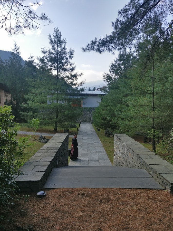 The walk leading from the main entrance to the resort