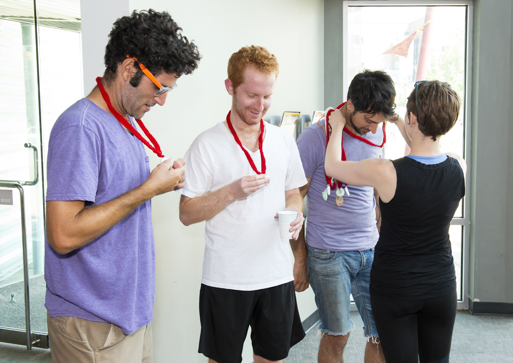 Distributing medals