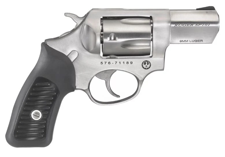 Ruger SP101 9MM 2.25″ SS FS 5783 RUBBER W/PLASTIC INSERTS