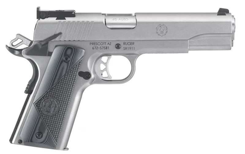 Ruger SR1911 TARGET 45ACP SS/G10 5″ 6736 | BOMAR STYLE ADJ SIGHTS