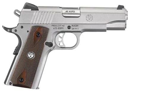 Ruger SR1911 45ACP SS 4.25″ 7+1 FS 6702 FIXED NOVAK 3-DOT SIGHTS