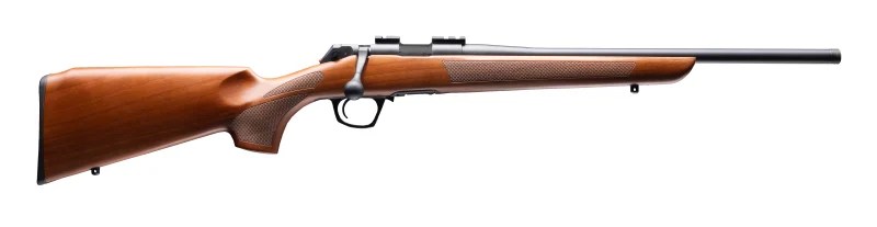 CVA CASCADE 22LR BL/WOOD 18″ TB 1/2×28