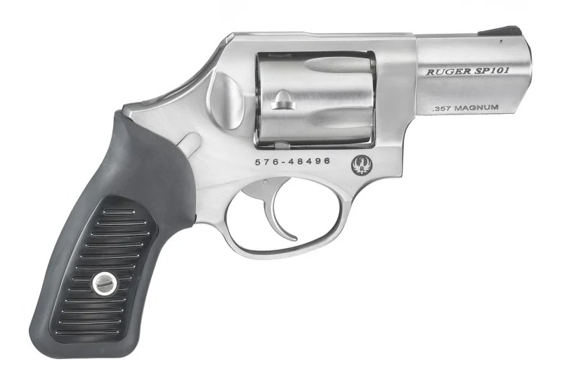 Ruger SP101 357MAG 2-1/4 SS FS DAO 5720 RUBBER W/PLASTIC INSERTS
