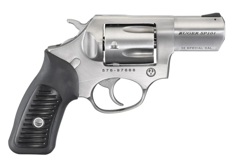 Ruger SP101 38SPEC +P 2-1/4 FS SS 5737 RUBBER W/PLASTIC INSERTS