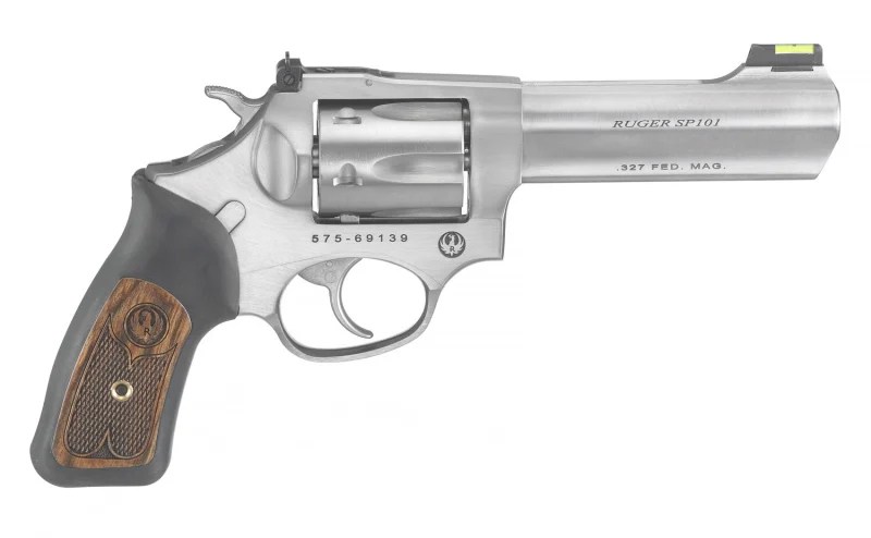 Ruger SP101 327FED 4.2″ SS ADJ SGHTS 5773|RUBBER GRIP WD INSRTS 6SH