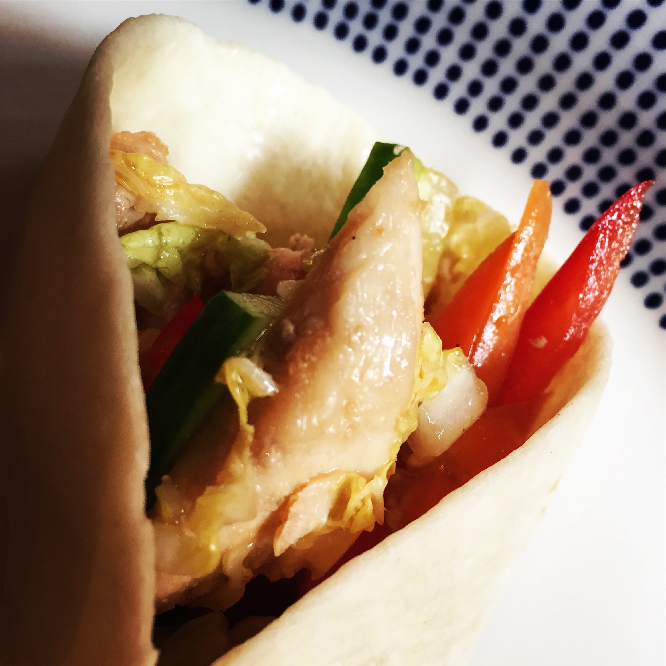 Ginger scallion chicken wraps