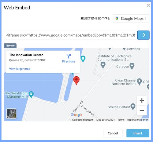 Embedding Maps From Google Thrive App - Incredible Gradient Background - Desktop