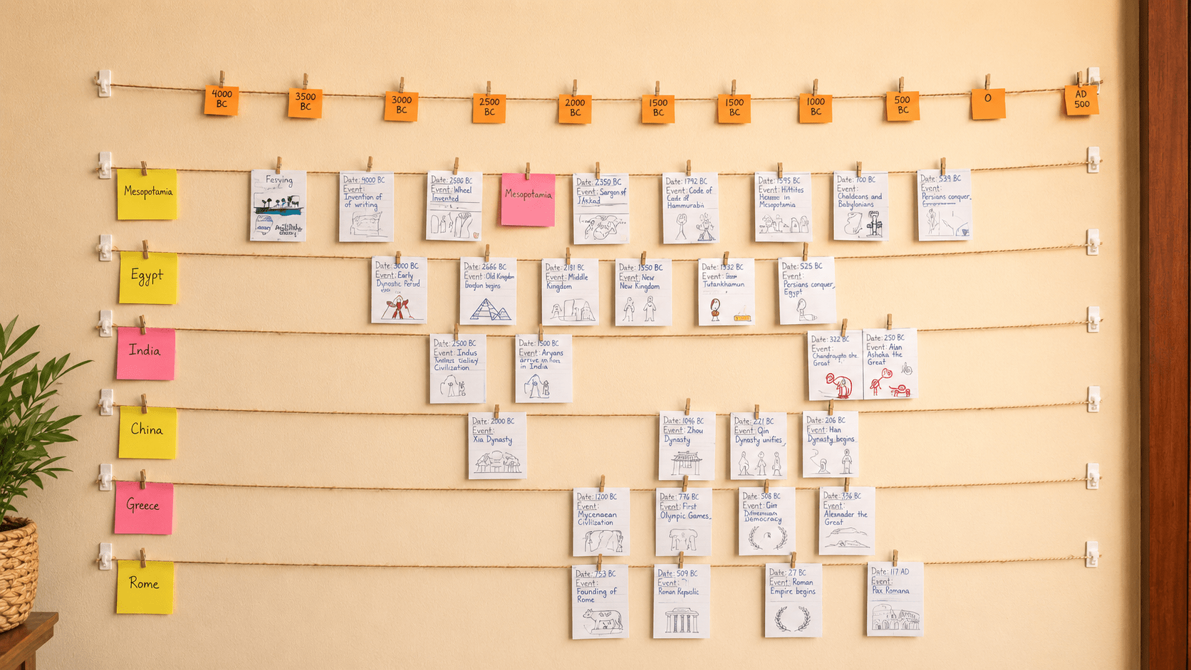 An AI-Generated rendition of our final history timeline project