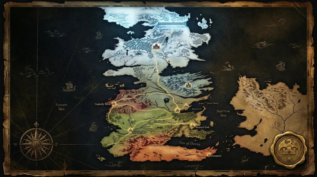 Westeros Map Complete Seven Kingdoms Atlas Regions Castles Westeros Map Complete Atlas