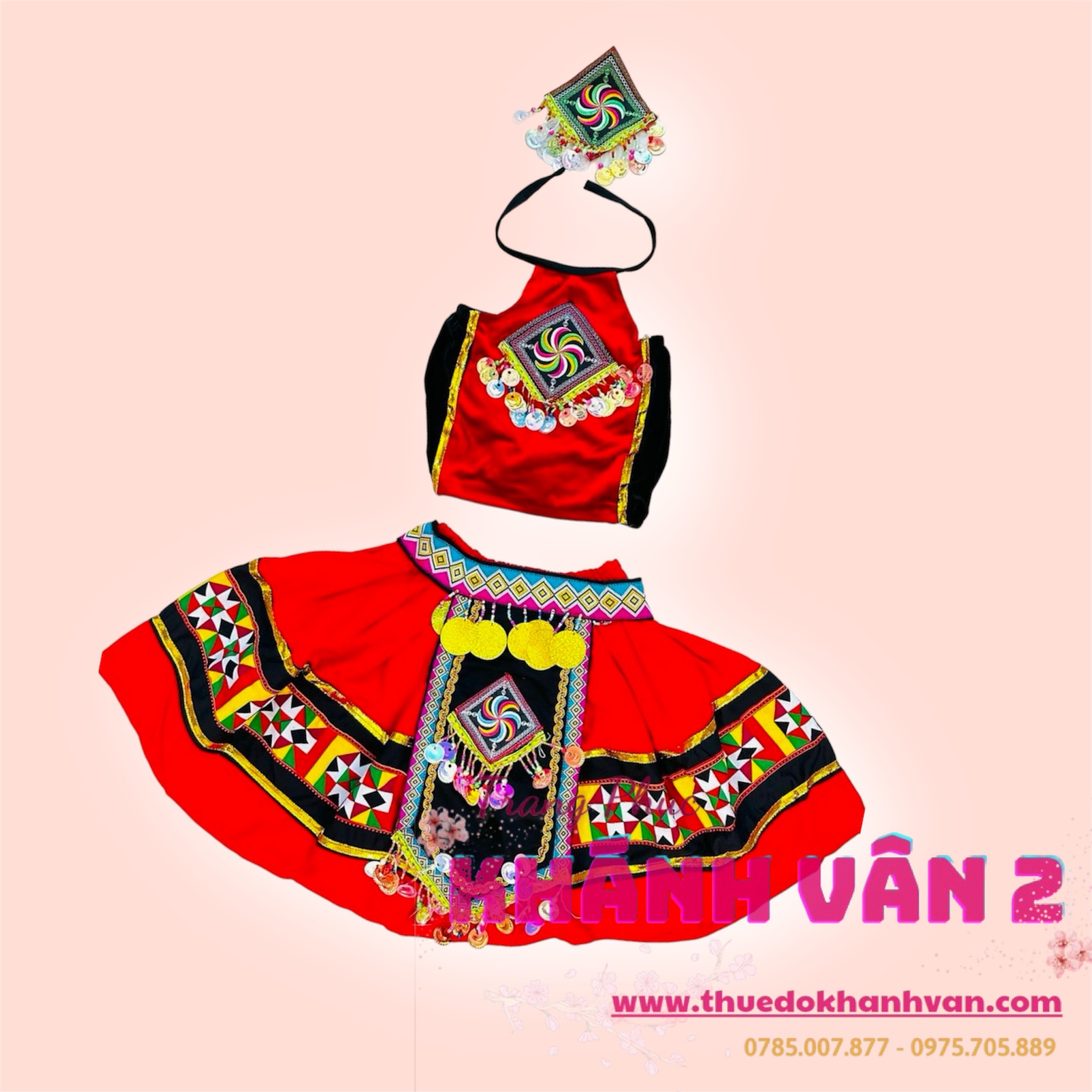dân tộc mèo/ hmong cách tân rời đỏ mầm non (5)
