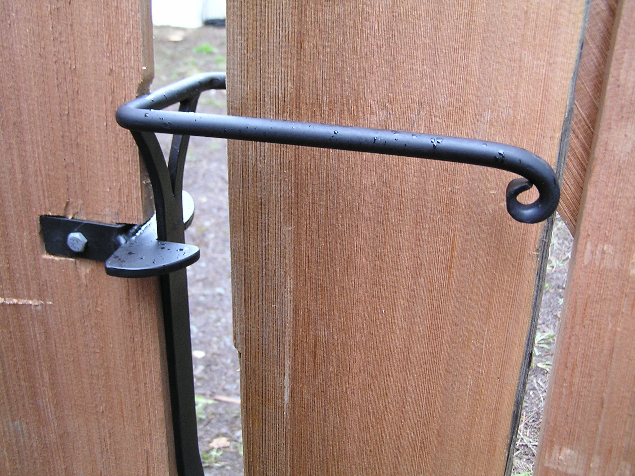Sprung Gate Latch With One Way Catch Thuja Wood Art Reclaimed Cedar Furniture Wood Art Vancouver Victoria Gulf Islands British Columbia
