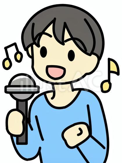 カラオケ男性イラスト