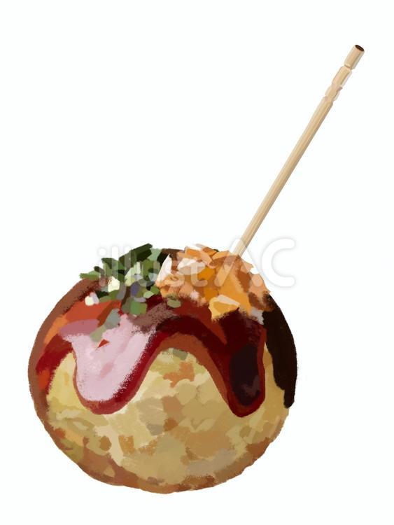 たこ焼き（爪楊枝付き）1個イラスト