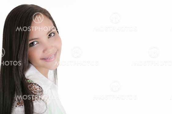 Hispanic teen with headphones isolated over white background. Cute Latina Teenage Girl Sm By David Castillo Dominici Mostphotos