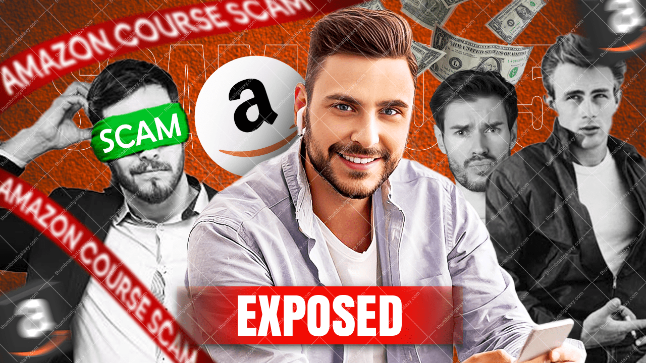 course scam thumbnail, youtube thumbnail, template