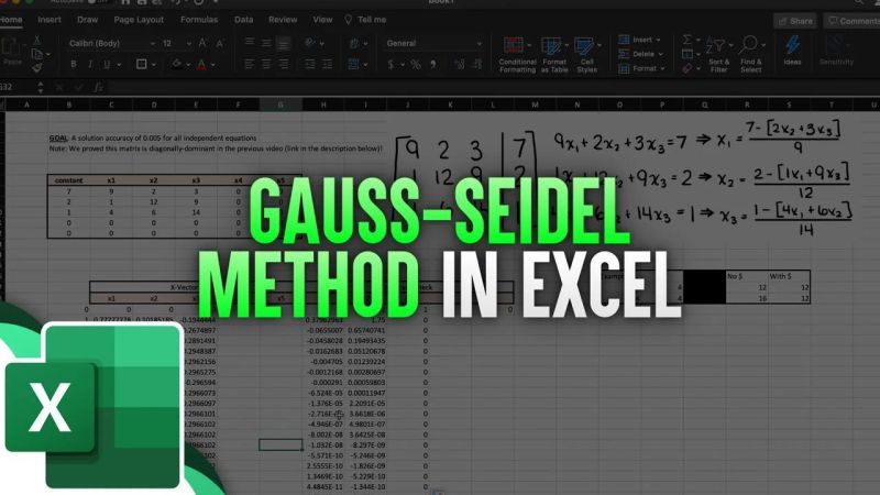 Microsoft Excel Formulas For Implementing The Gauss Seidel Method - Best Space Textures in Retina
