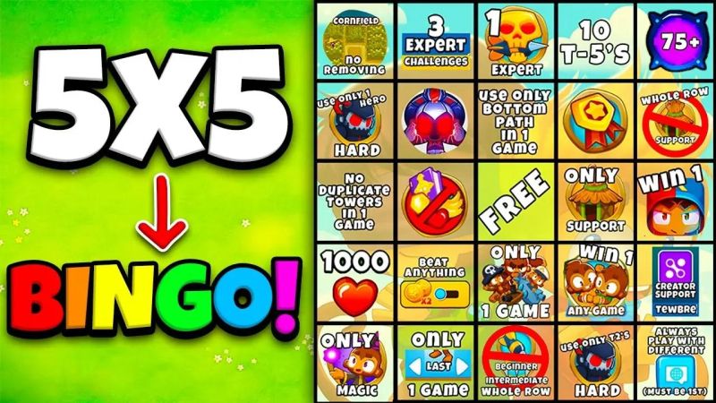 Bloons Bingo Card - High Resolution Colorful Arts for Desktop