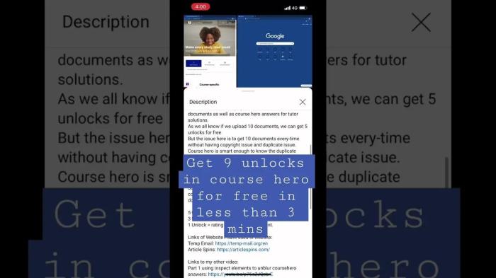 Get 9 unlocks in course hero for free in less than 3 mins